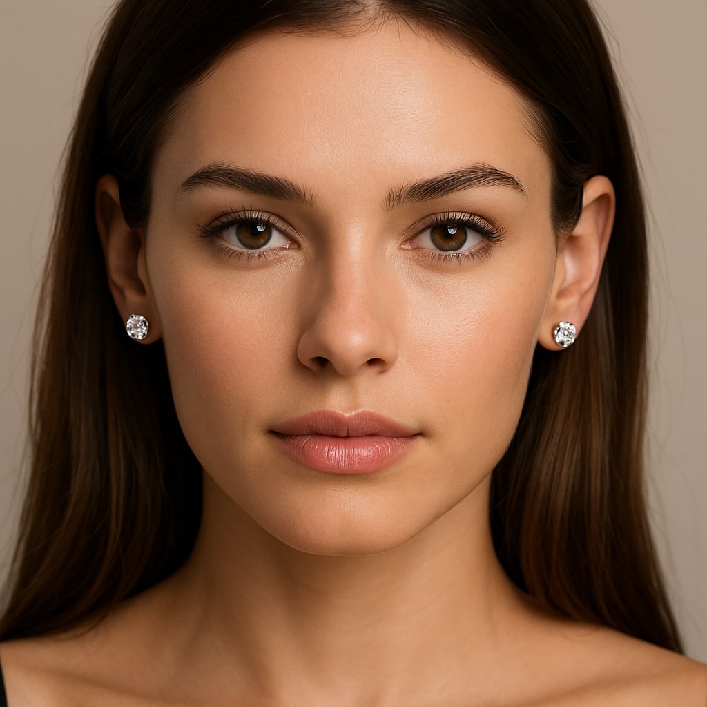 3.21cttw Natural Earrings 14K White Gold 1.3 gr - 2