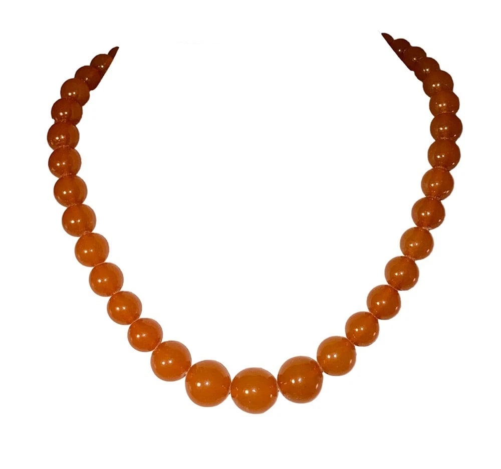 Vintage Graduated Amber Butterscotch Bead Necklace - 2