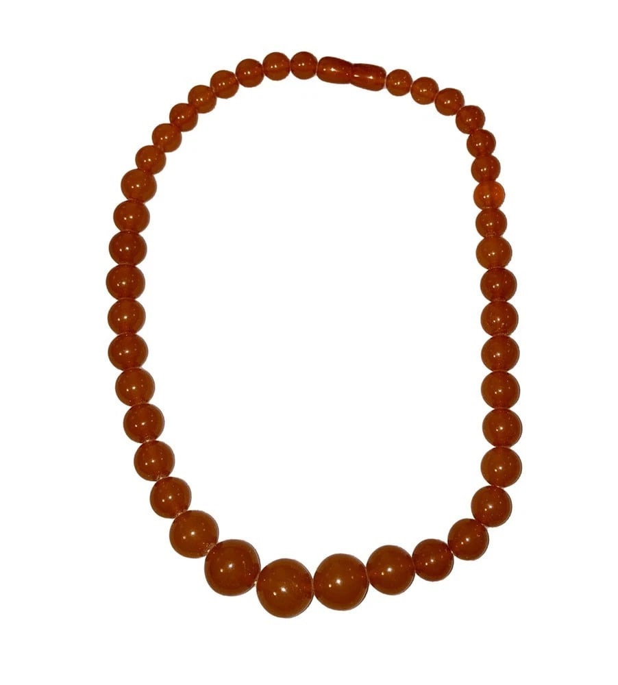 Vintage Graduated Amber Butterscotch Bead Necklace - 3