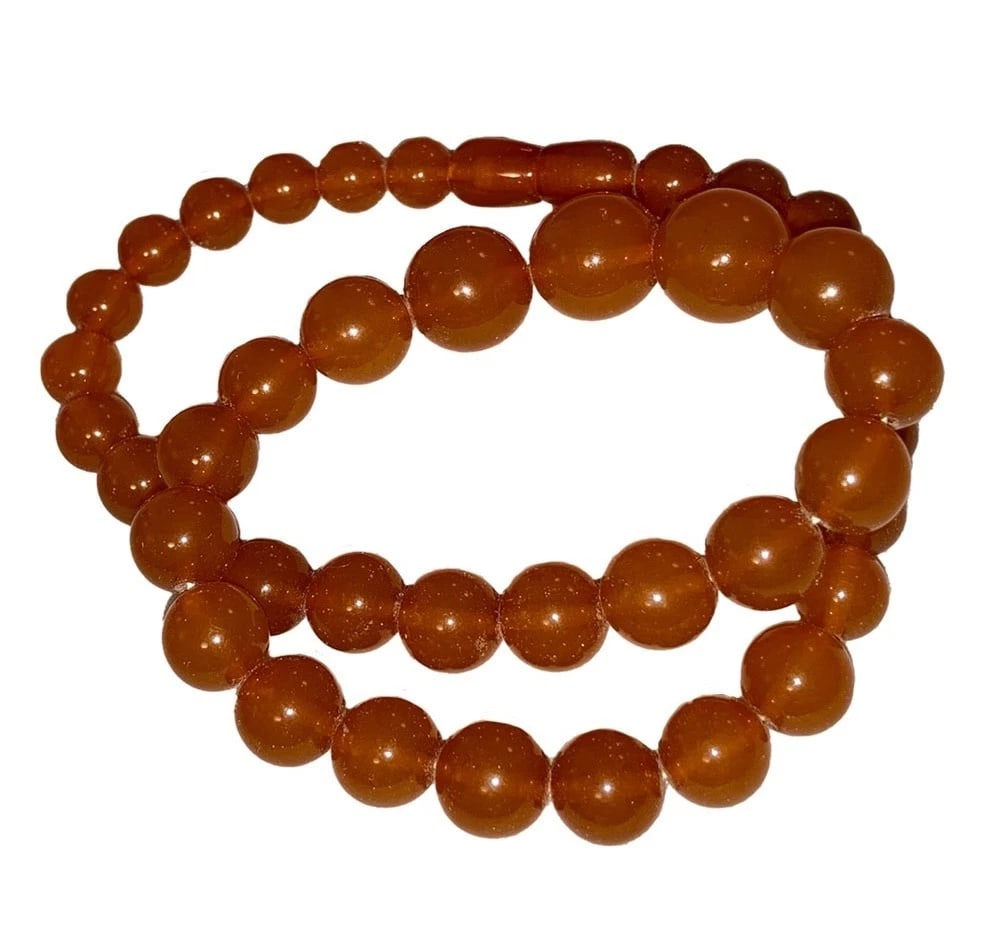 Vintage Graduated Amber Butterscotch Bead Necklace - 4