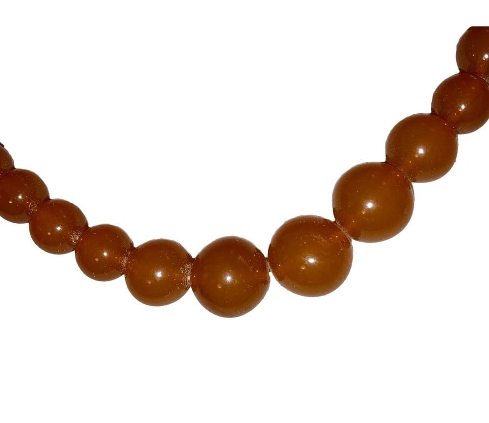 Vintage Graduated Amber Butterscotch Bead Necklace - 5