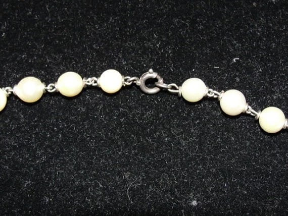 Sterling Silver Cultured Pearl Bead Necklace - 5