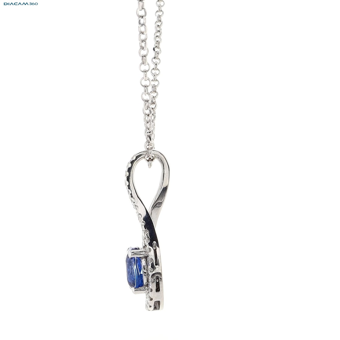 2.07cttw Natural Sapphire & Natural Diamond Necklace 14K Gold 4.84 gr - 3