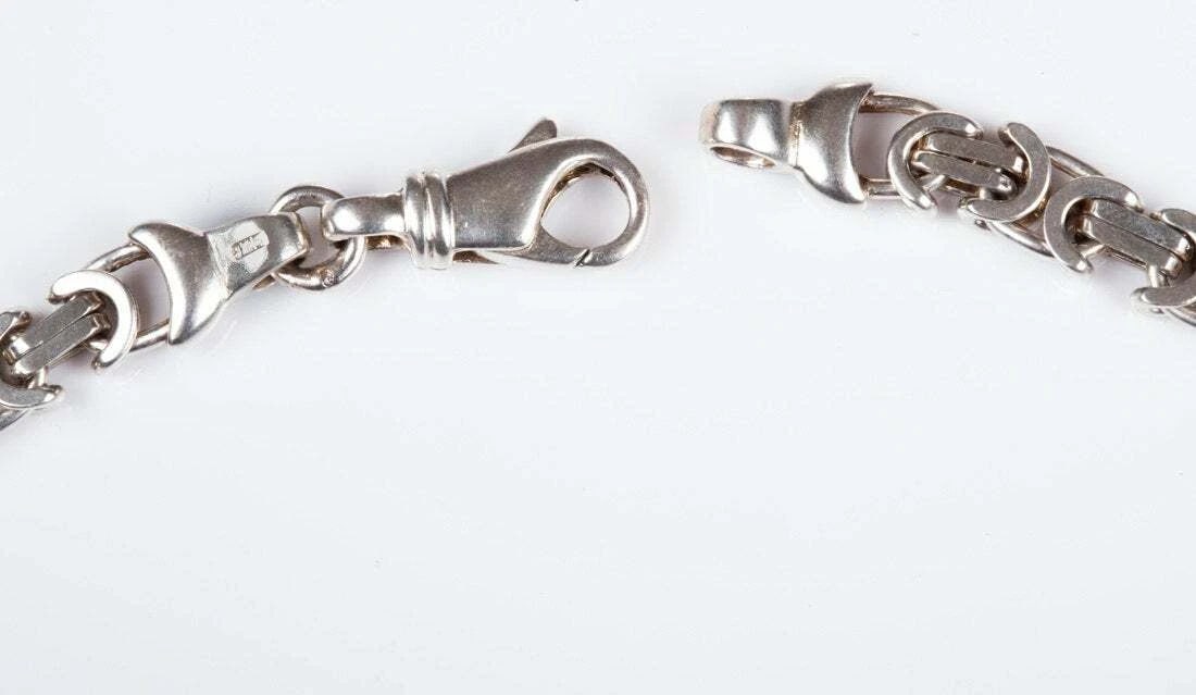 Sterling Silver Men's Hand Made Chain Necklace - 3