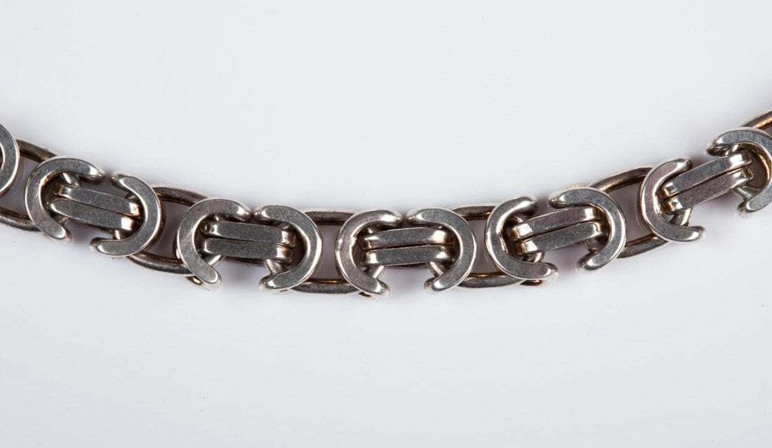 Sterling Silver Men's Hand Made Chain Necklace - 4