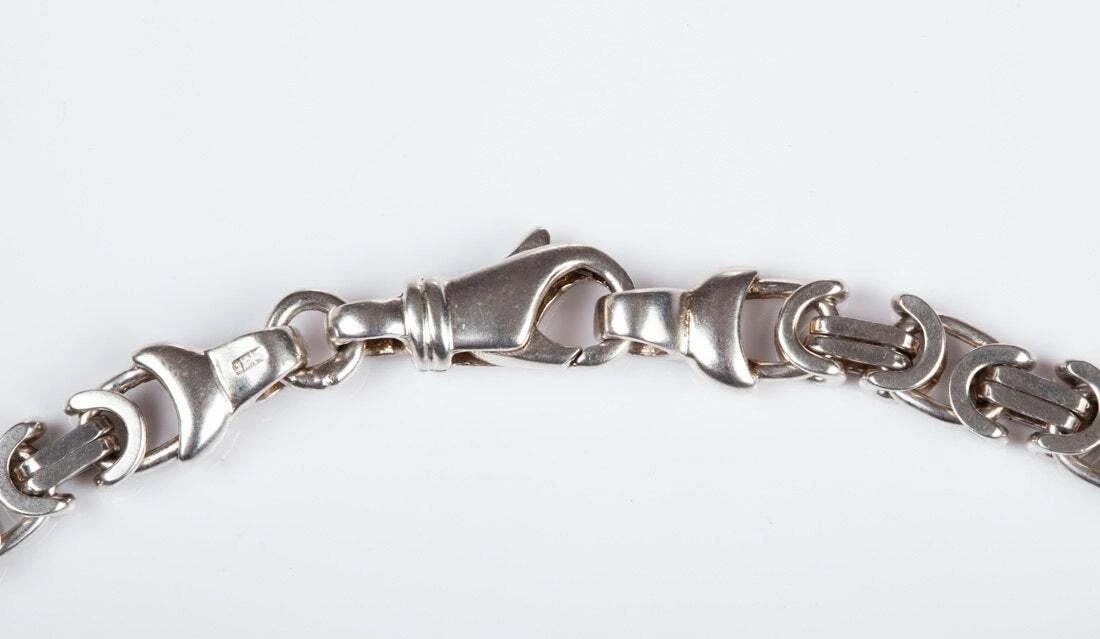 Sterling Silver Men's Hand Made Chain Necklace - 5