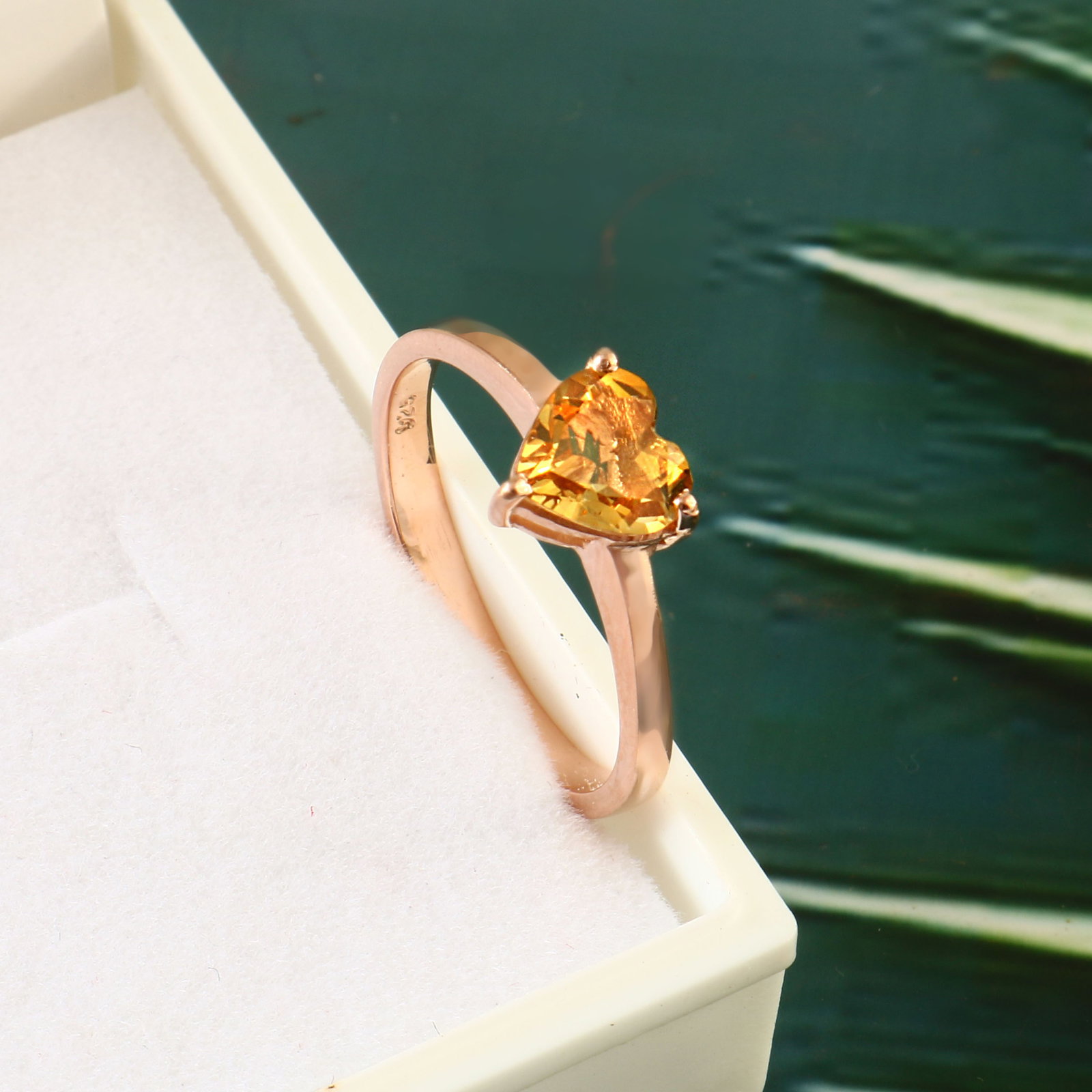 1.1 Carat Citrine 925 Sterling Silver Promise Ring - 4