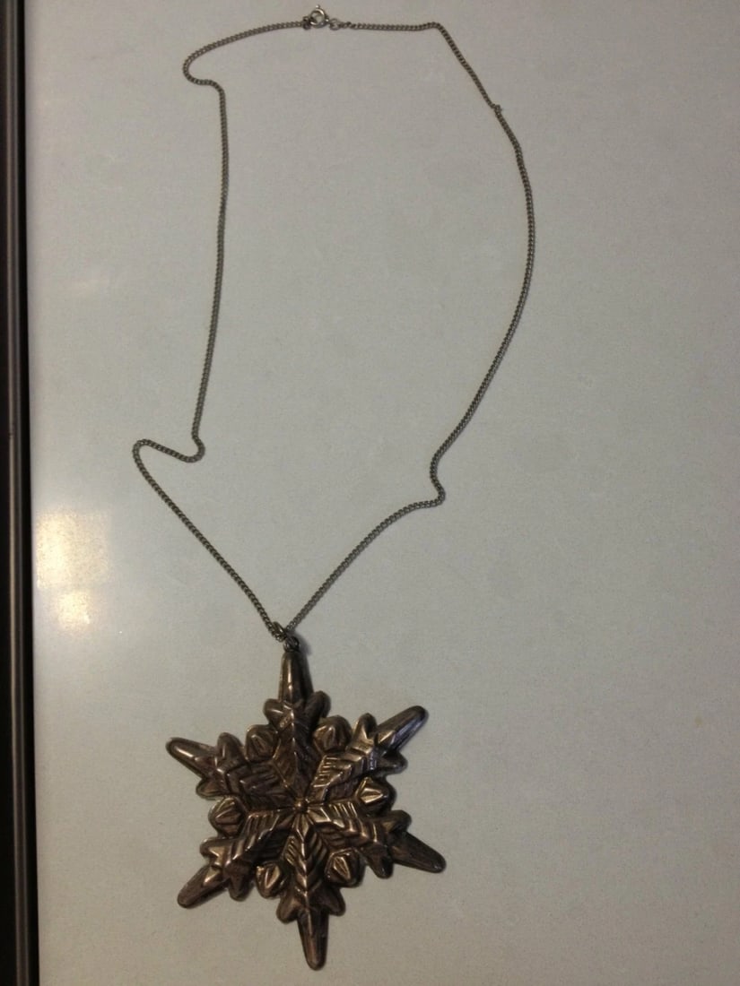 Sterling Silver Necklace and Snowflake Pendant - 3