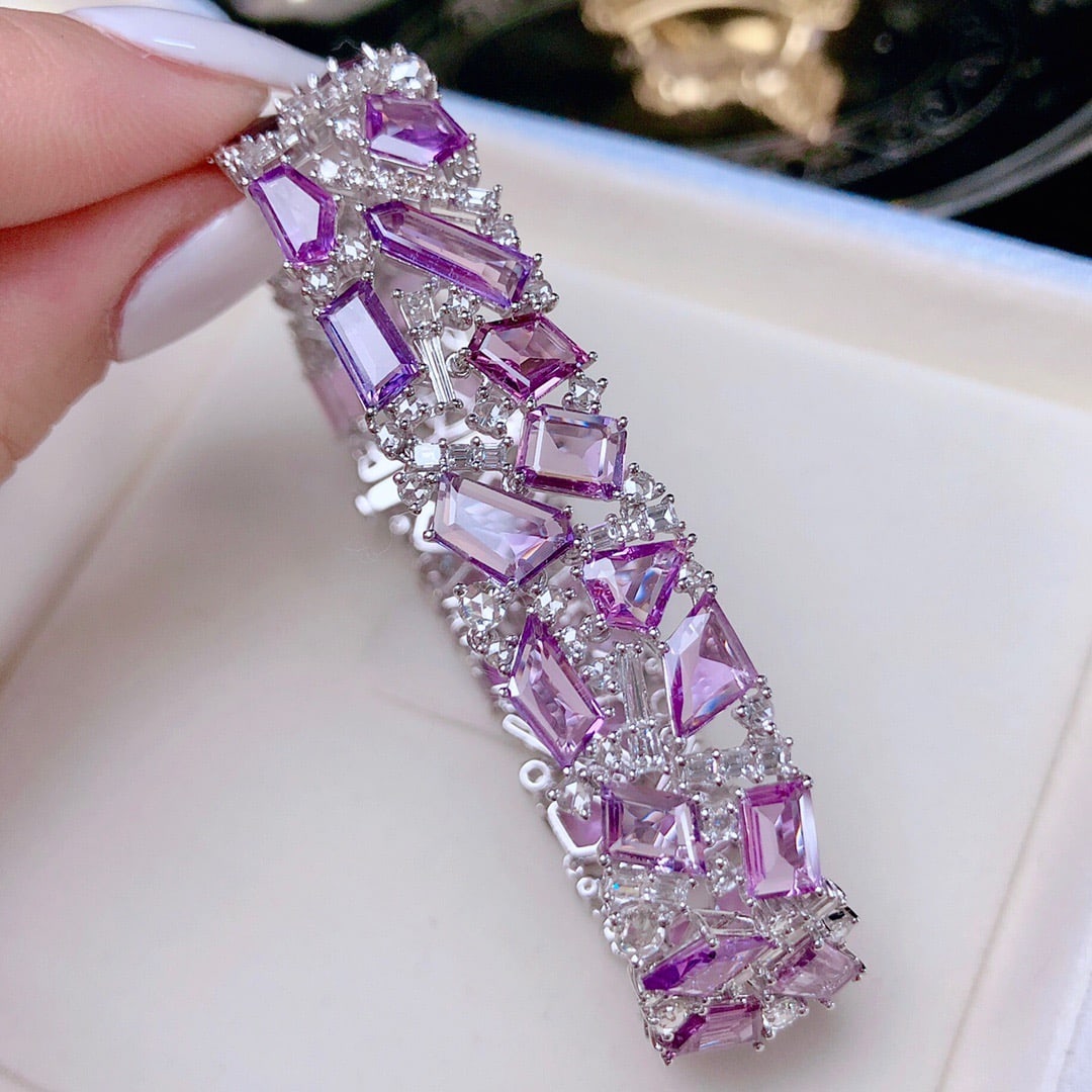 14K GOLD 23.62 CTW NATURAL SAPPHIRE & DIAMOND BRACELET - 3