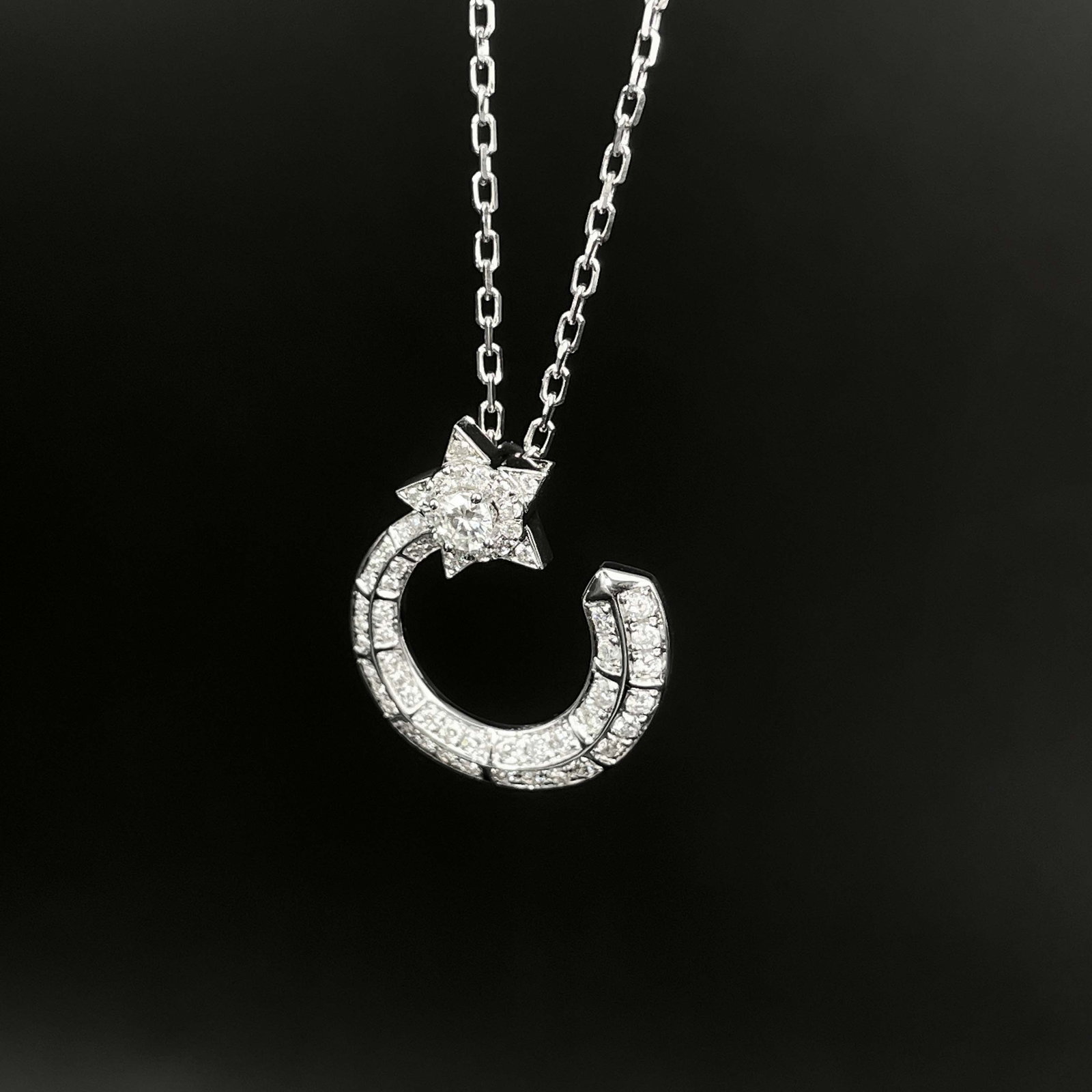 14K GOLD 0.38 CT NATURAL H DIAMOND NECKLACE - 2