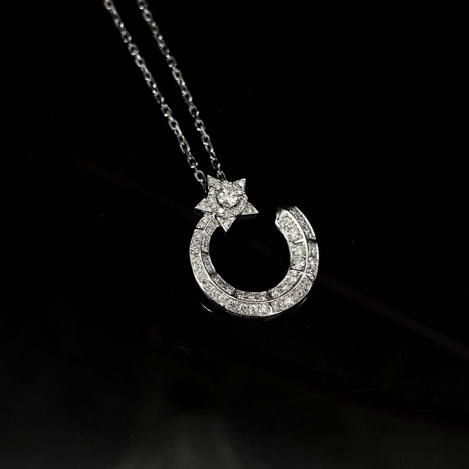 14K GOLD 0.38 CT NATURAL H DIAMOND NECKLACE - 4
