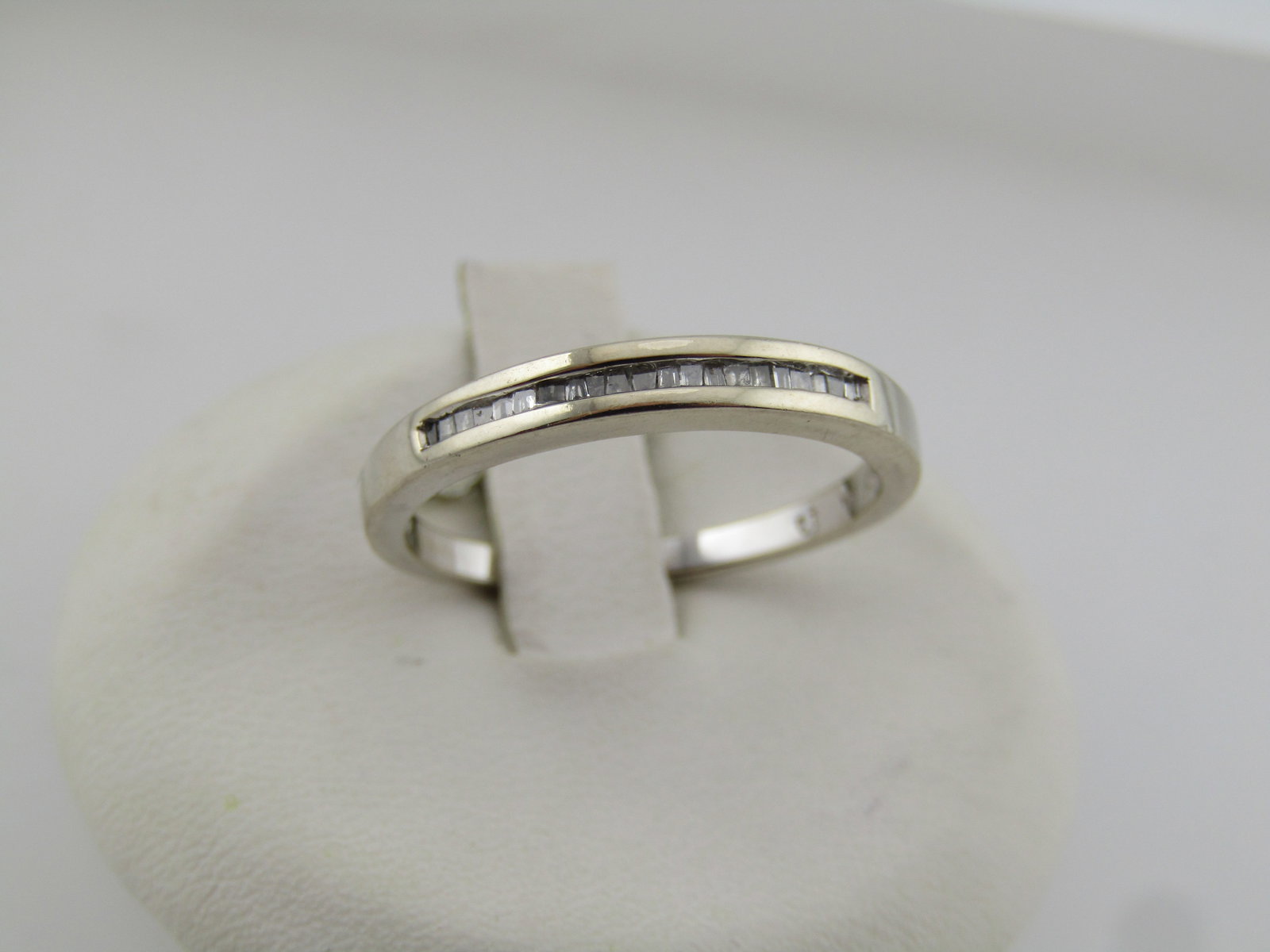 Vintage 10kt Diamond Baguette Anniversary Band, Sz. 7.25, 1980's-1990's, Signed - 2