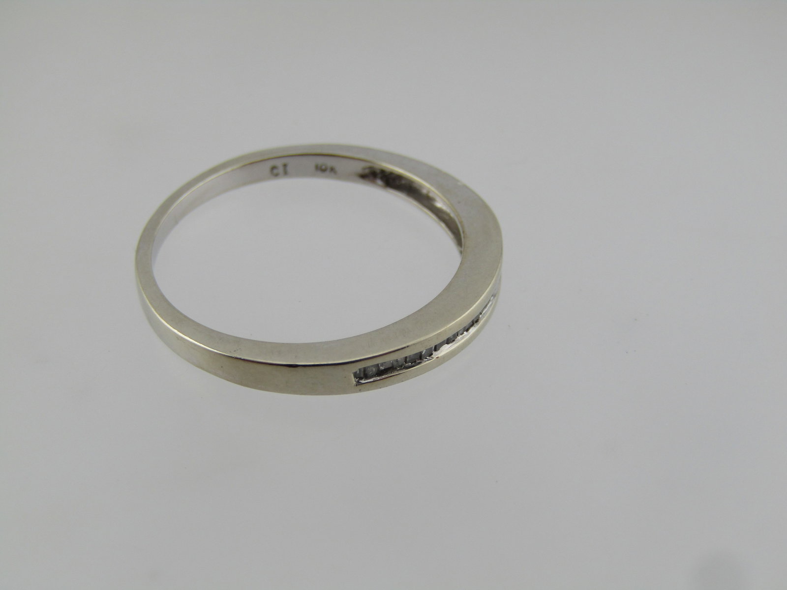 Vintage 10kt Diamond Baguette Anniversary Band, Sz. 7.25, 1980's-1990's, Signed - 4