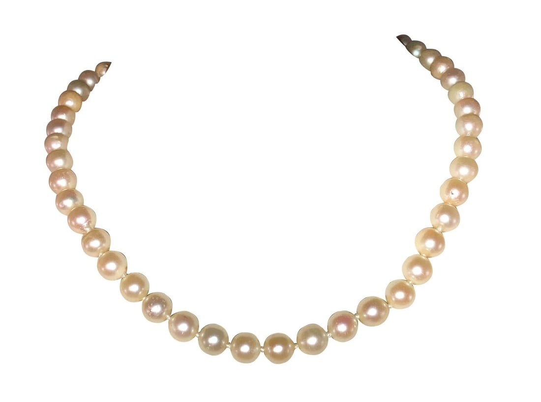 14 kt Gold Creamy White Cultured Pearl Necklace - 2