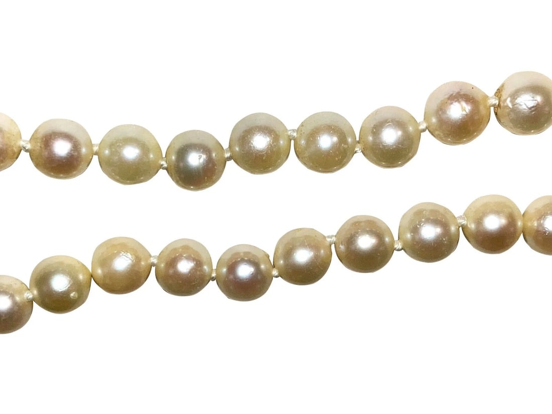 14 kt Gold Creamy White Cultured Pearl Necklace - 4