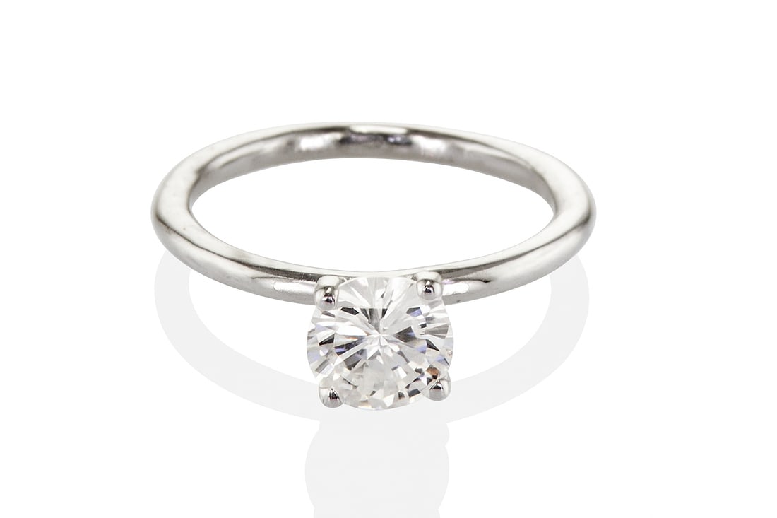 1.12cttw Natural Diamond Ring 14K White Gold 2.65 gr - 4