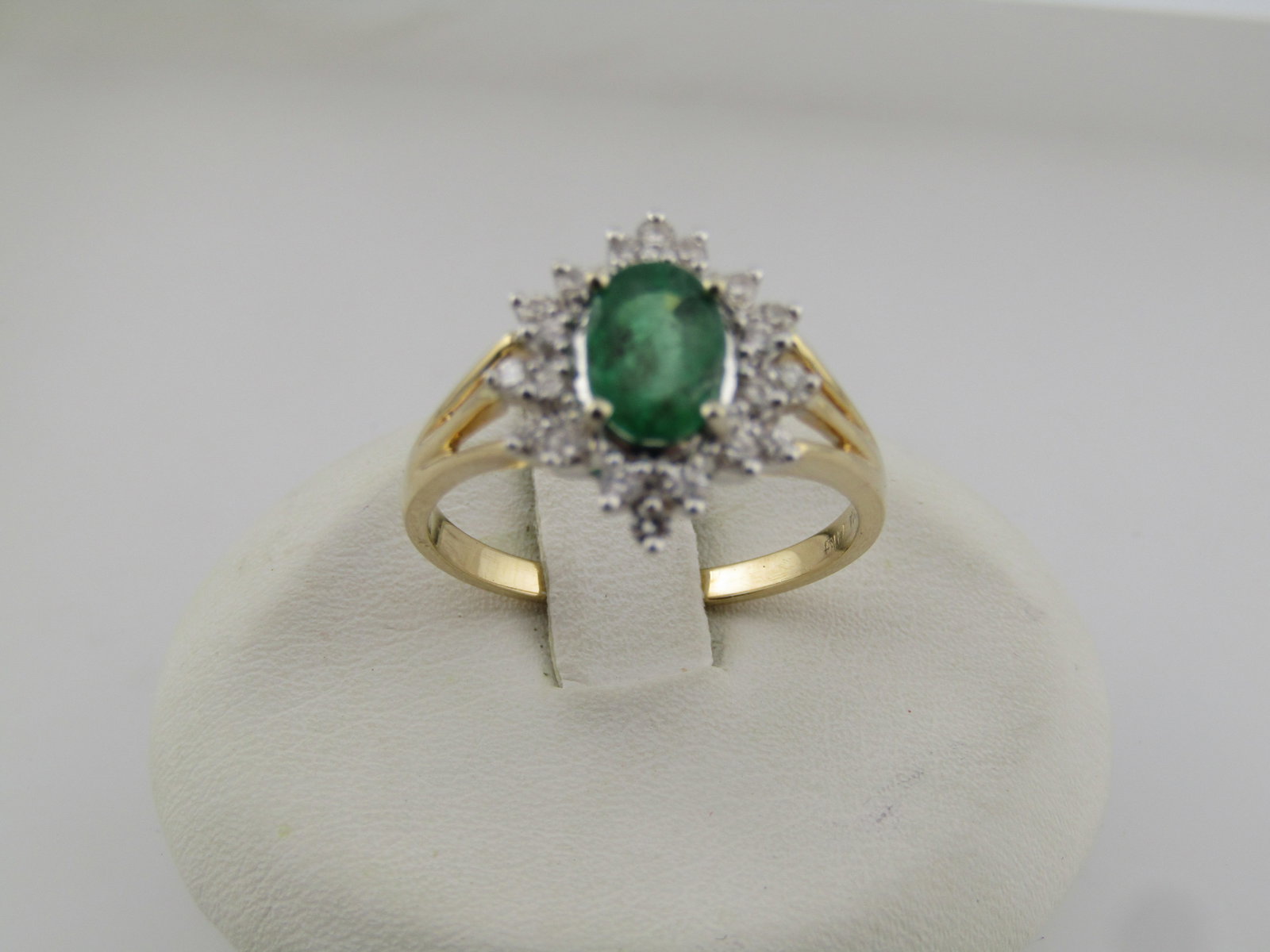 14kt Emerald & Diamond Ring, Sz. 7, Signed GMA. - 2