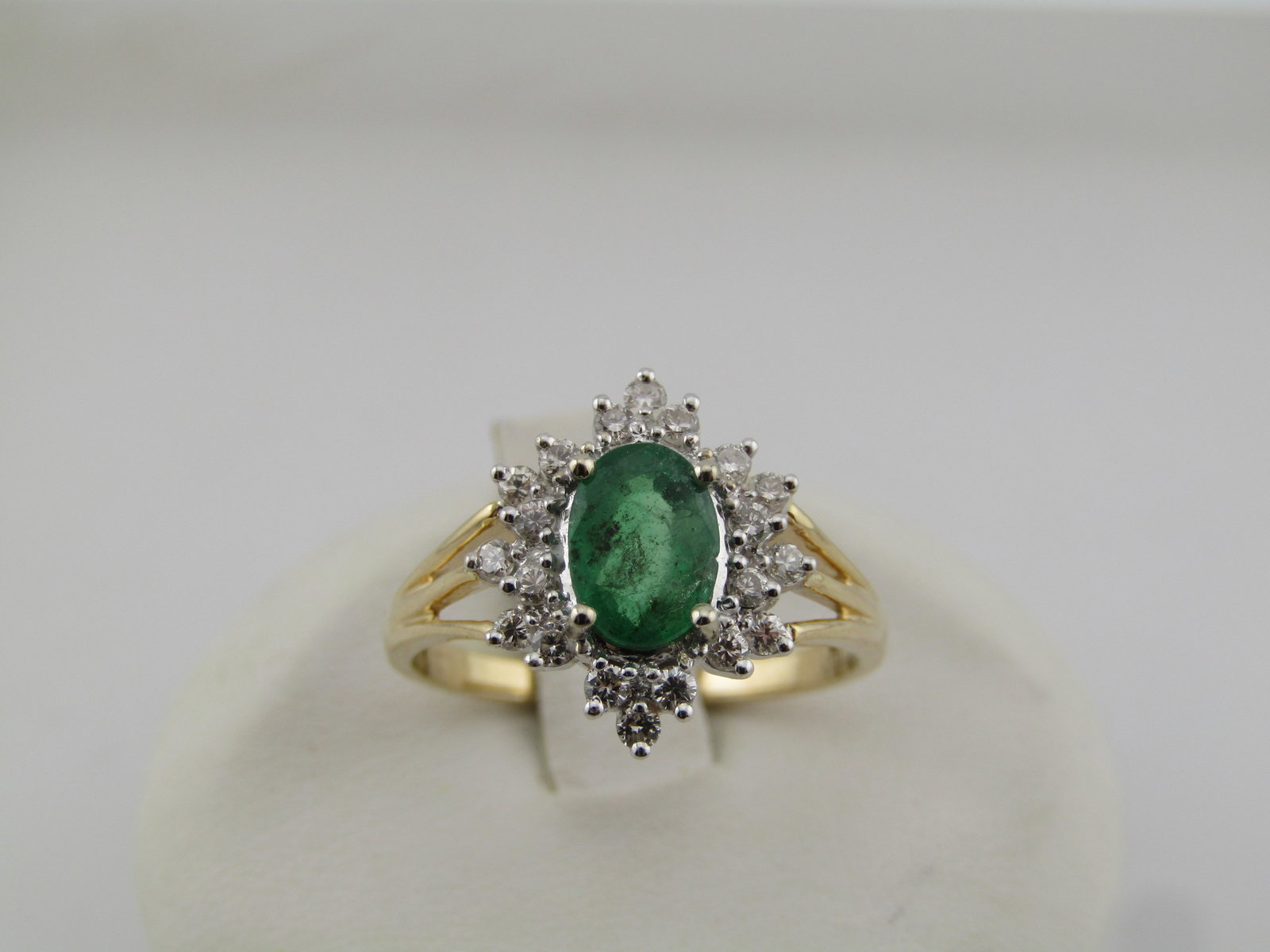 14kt Emerald & Diamond Ring, Sz. 7, Signed GMA. - 3