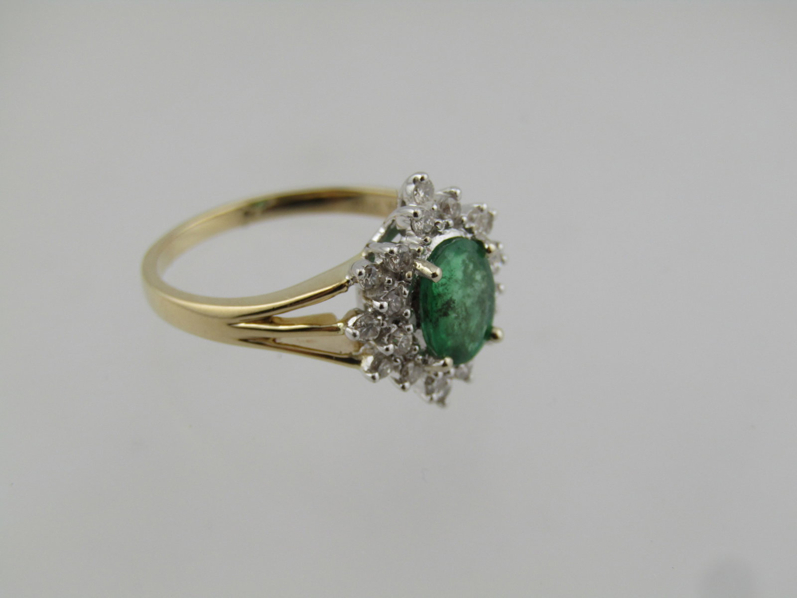 14kt Emerald & Diamond Ring, Sz. 7, Signed GMA. - 5