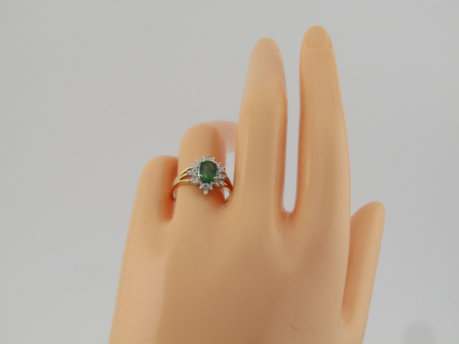 14kt Emerald & Diamond Ring, Sz. 7, Signed GMA. - 6