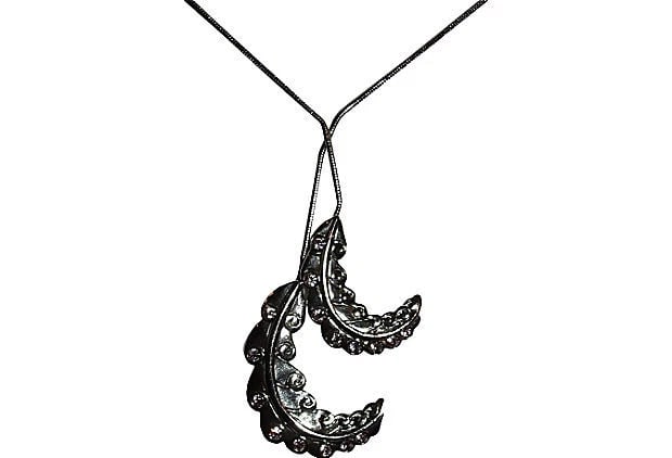 Lanvin Rhinestone Feather Necklace - 2