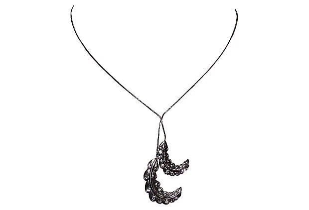 Lanvin Rhinestone Feather Necklace - 3