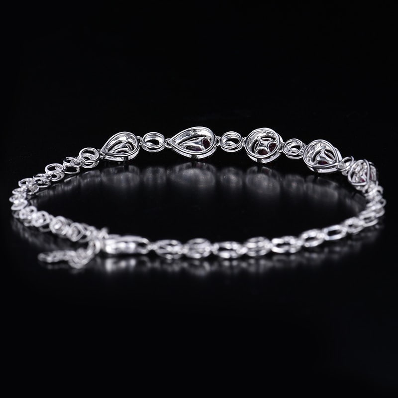 14K GOLD 1.43 CTW VIVID RED NATURAL RUBY & DIAMOND BRACELET - 2