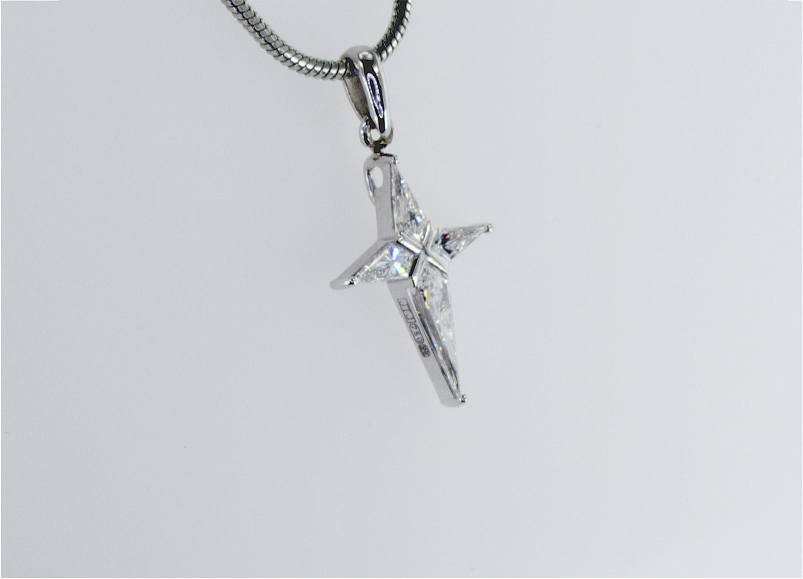 0.37cttw Natural Diamond Pendant 18K White Gold 0.65 gr - 4