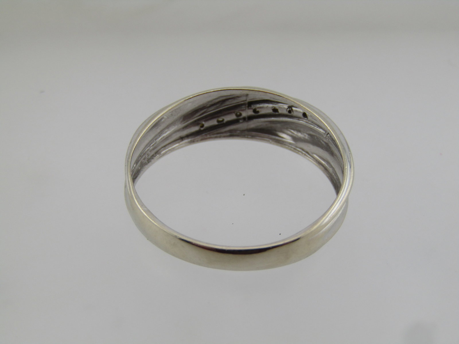 Vintage 14kt Wedding Band, White Gold, Men's Unisex, Size 10.5, Signed RM, 1990's - 5