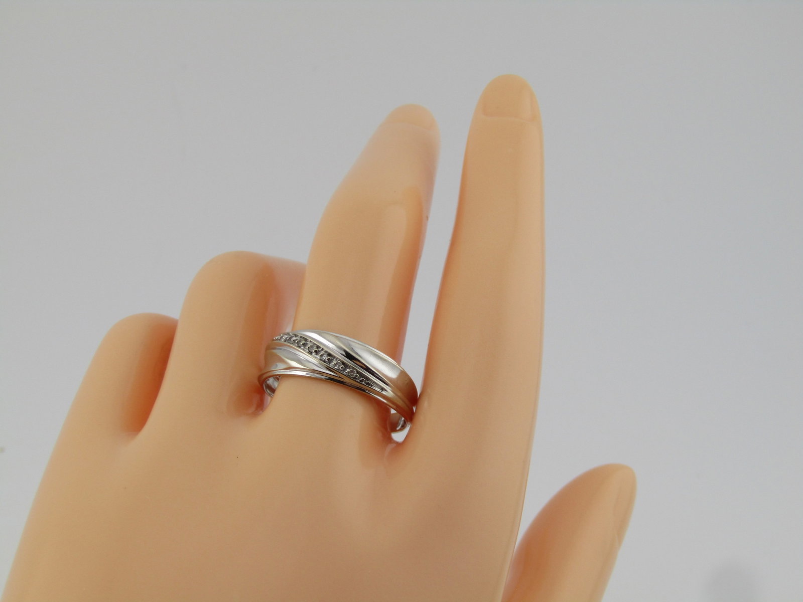 Vintage 14kt Wedding Band, White Gold, Men's Unisex, Size 10.5, Signed RM, 1990's - 6