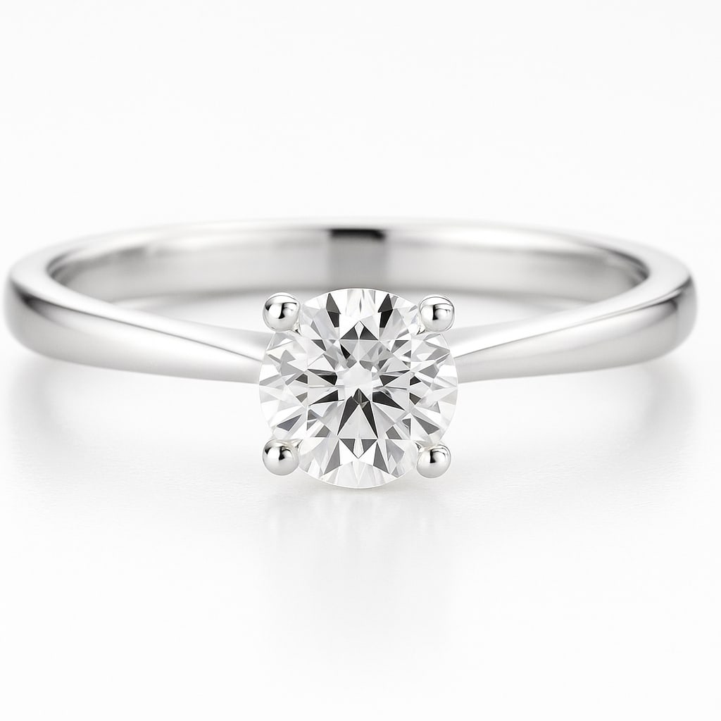 0.70cttw Natural Diamond Ring 14k White Gold 2.54 gr - 2