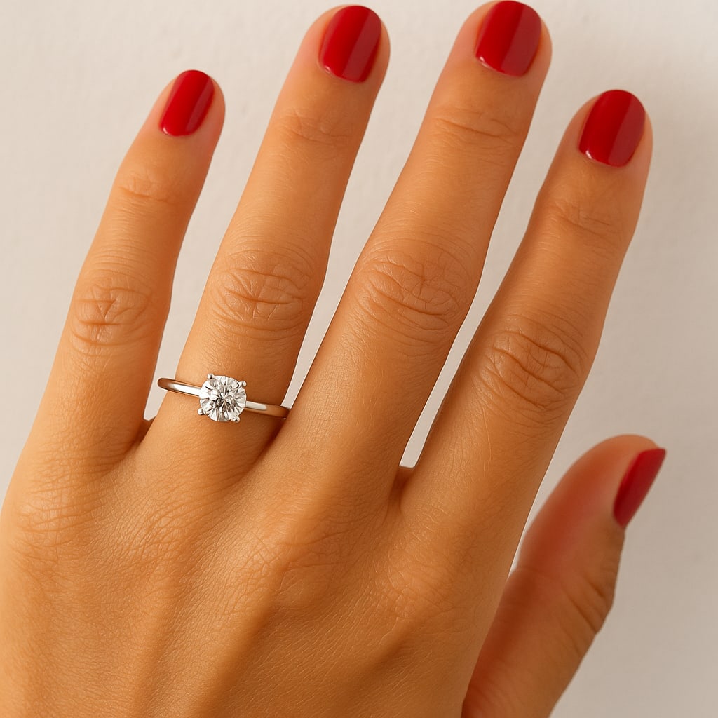 0.70cttw Natural Diamond Ring 14k White Gold 2.54 gr - 3