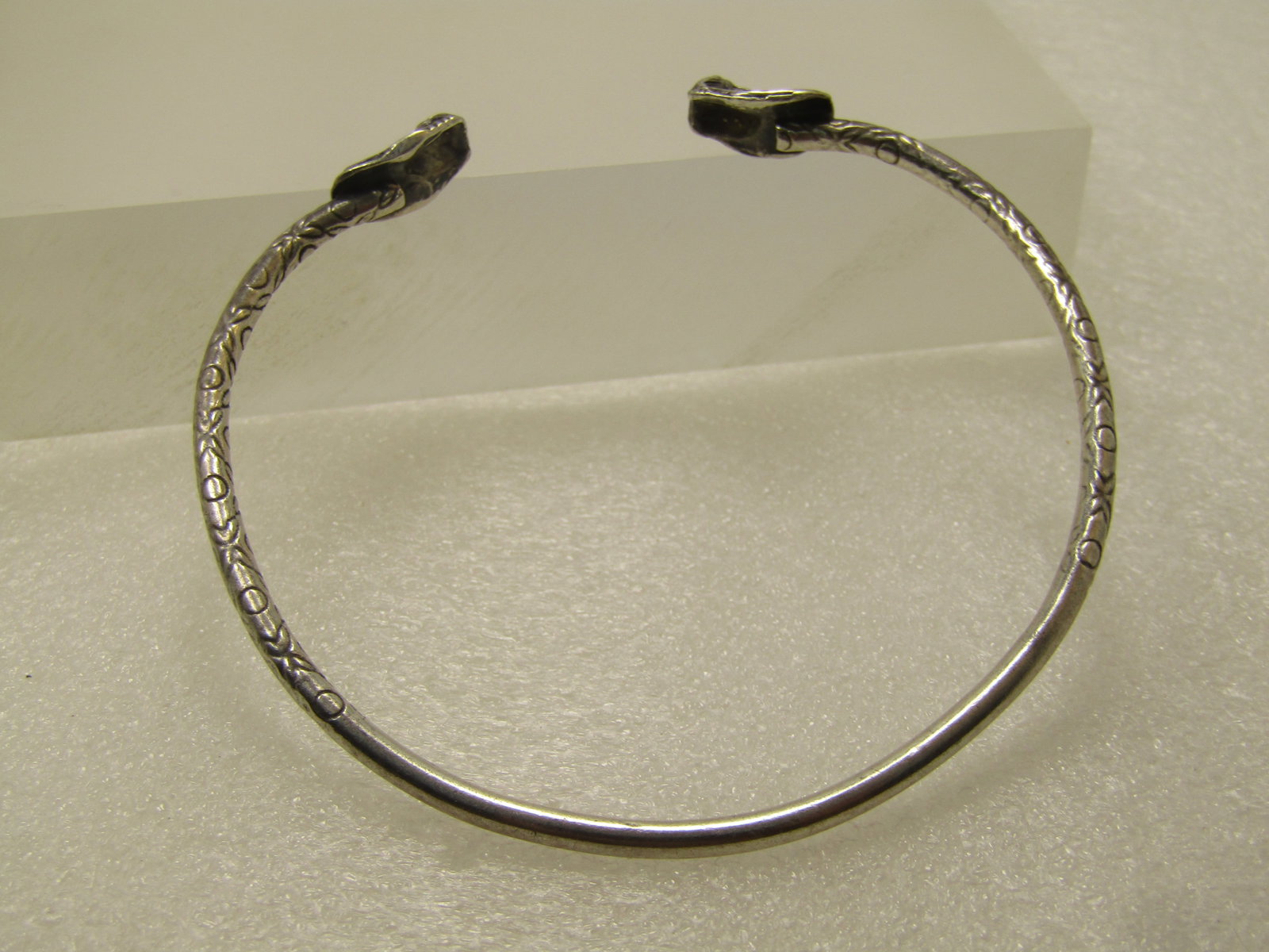 Vintage Sterling Egyptian Pharoah Cuff Bangle Bracelet, Signed AJI, 8", 1990's-2000's - 6