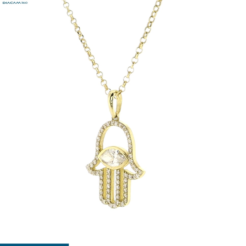 1.17cttw Natural Diamond & Natural Diamond Necklace 14K Yellow Gold 4.55 gr - 2