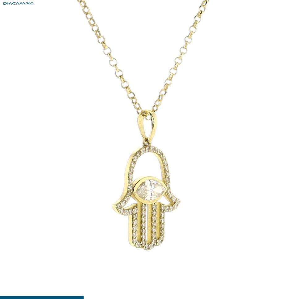 1.17cttw Natural Diamond & Natural Diamond Necklace 14K Yellow Gold 4.55 gr - 4