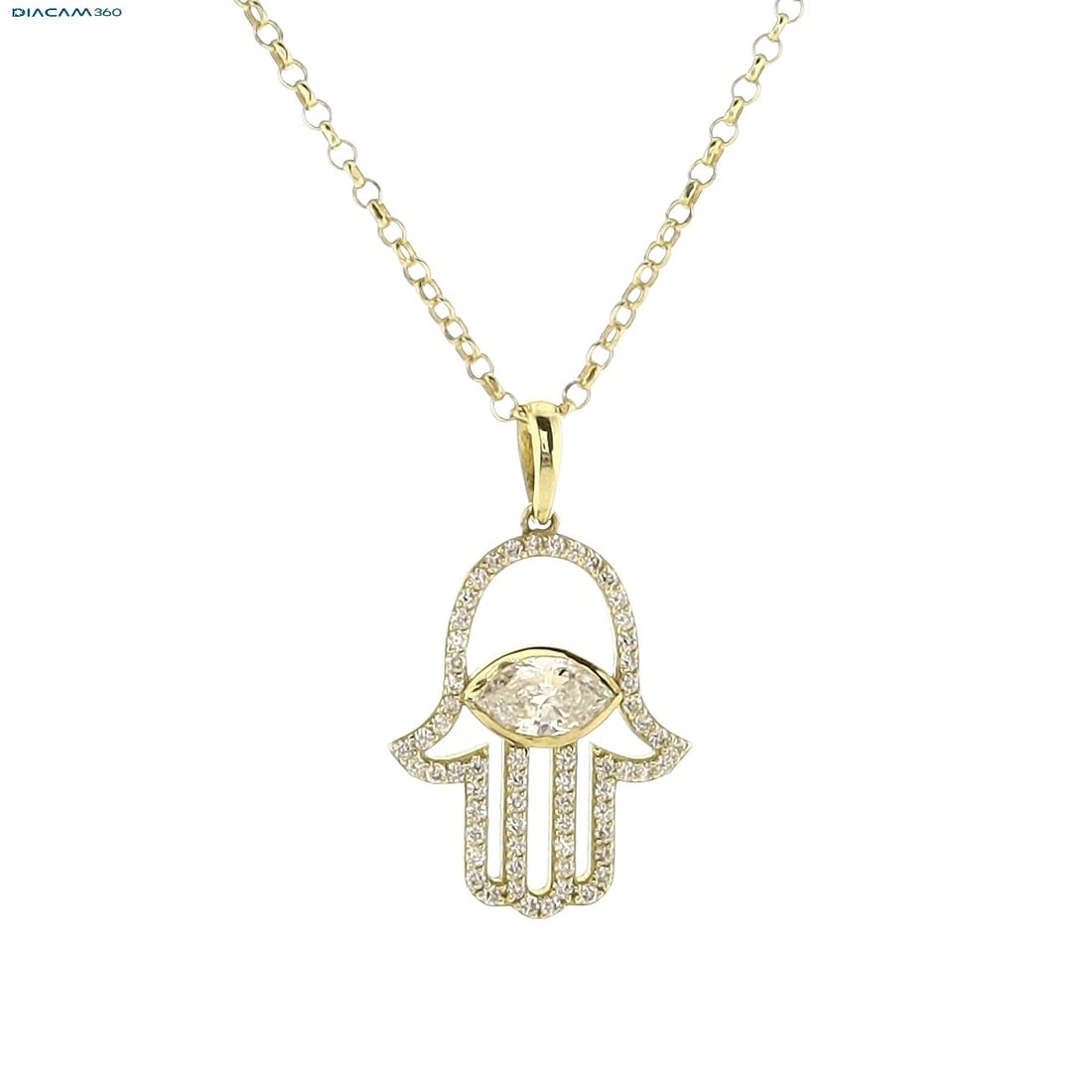 1.17cttw Natural Diamond & Natural Diamond Necklace 14K Yellow Gold 4.55 gr - 6