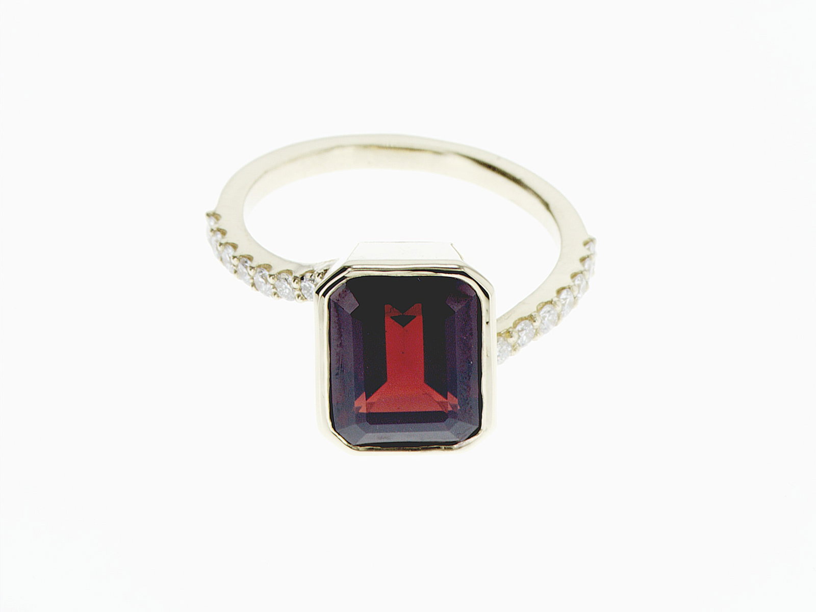4.72cttw Natural Garnet & Natural Diamond Ring 14K Yellow Gold 4.20 gr - 3
