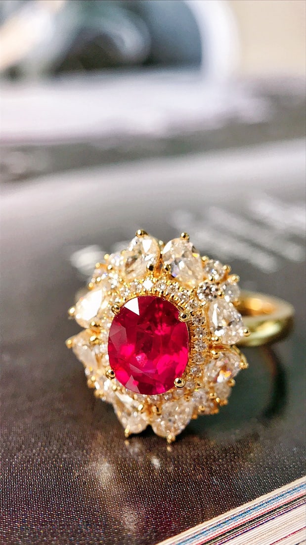 14K GOLD 2.24 CTW NATURAL RUBY & DIAMOND RING (1 of 6)