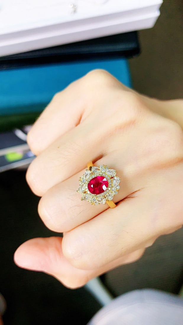 14K GOLD 2.24 CTW NATURAL RUBY & DIAMOND RING - 2