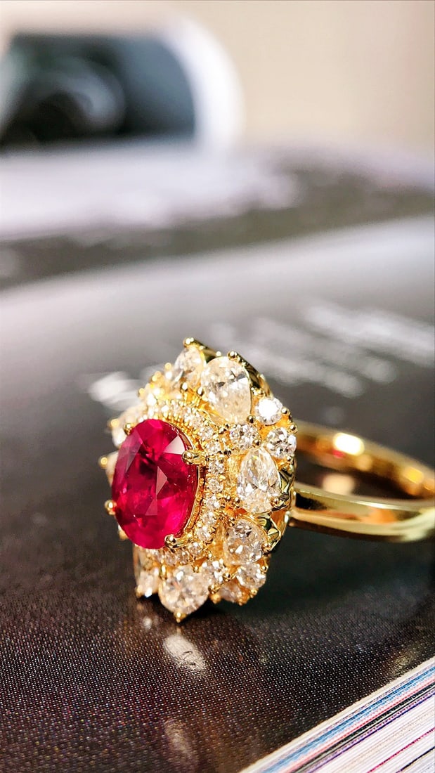 14K GOLD 2.24 CTW NATURAL RUBY & DIAMOND RING - 4