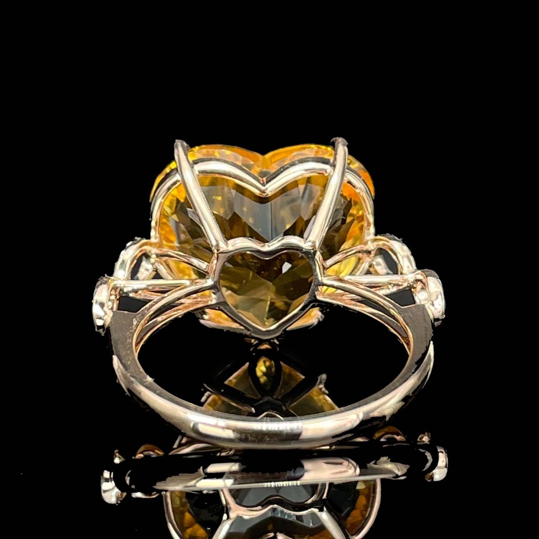 14K GOLD 8.9 CT NATURAL CITRINE & DIAMOND RING - 4