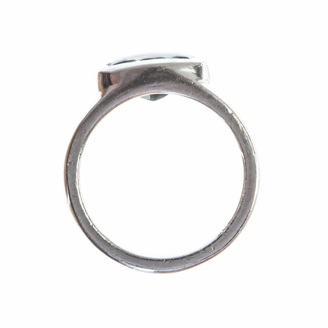 Vintage Handmade Sterling Silver Green Tourmaline Ring - 4