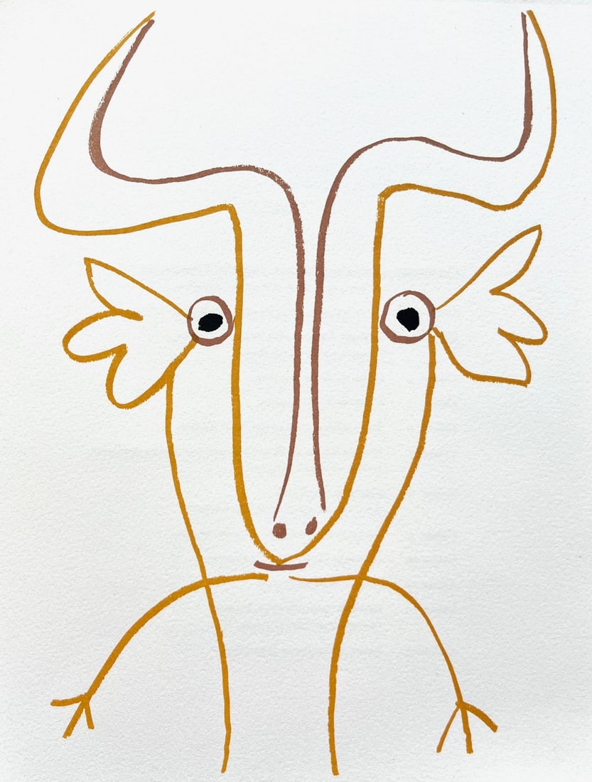Picasso Lithograph Belier A Meme la Pierre 1982: Title: Picasso Lithograph Belier A Meme la Pierre 1982 Artist: Pablo Picasso Description: Title: Belier Artist: Pablo Picasso Country: Spain Medium: Lithograph Marks: Drawing by Picasso Paper Size: Ve