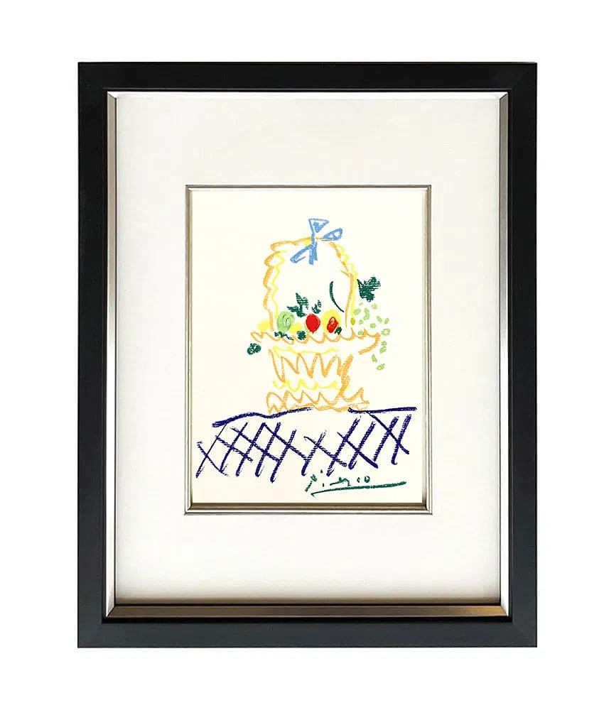 Picasso Lithograph 63 Floral watch 1968 Framed: Title: Picasso Lithograph 63 Floral watch 1968 Framed Artist: Pablo Picasso Description: Title: Floral watch Artist: Pablo Picasso Country: Spain Medium: Lithograph 63 Marks: Signed in plate, not numb