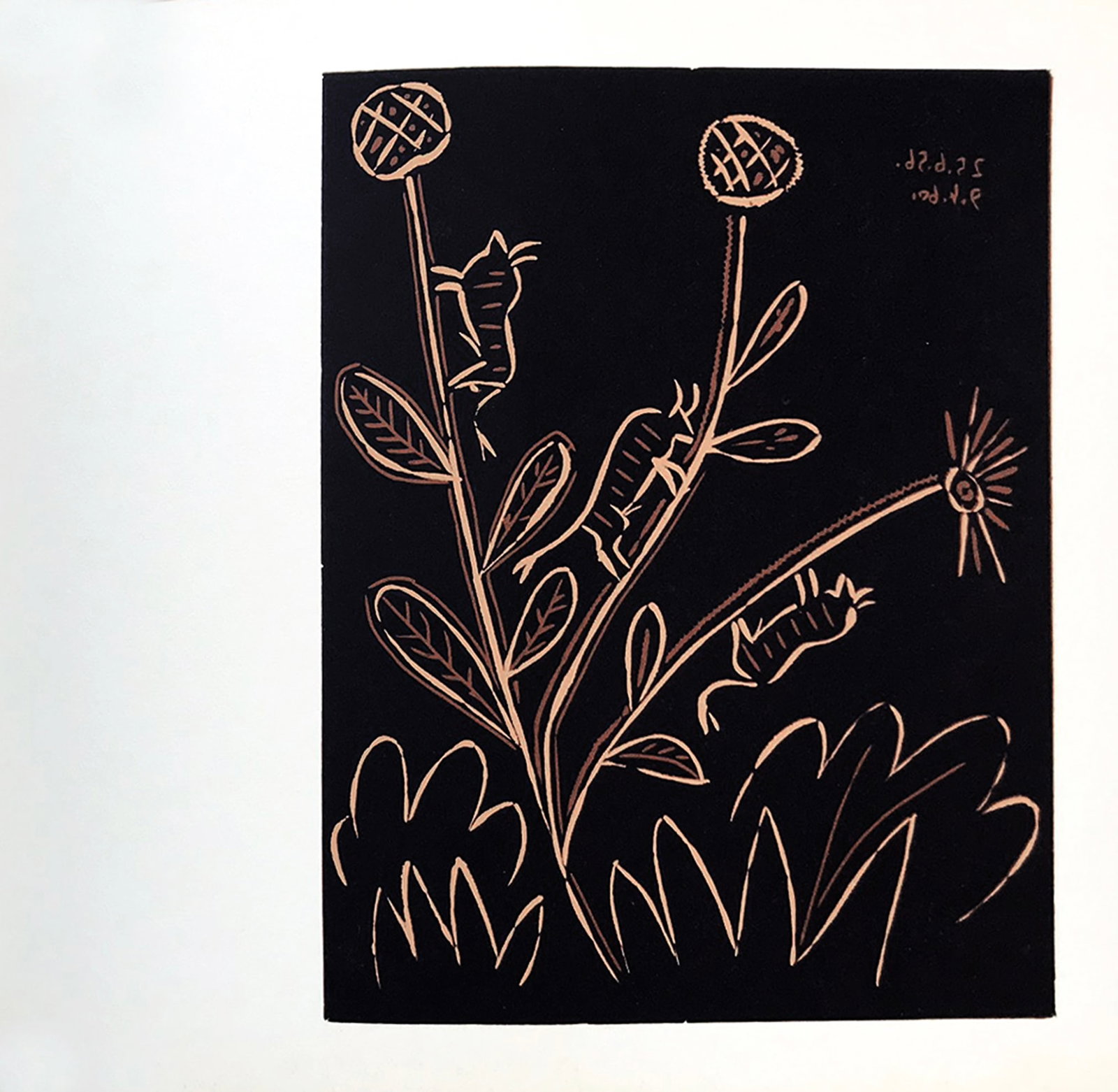 Pablo Picasso 45 Plante Aux Toritos: Title: Pablo Picasso 45 Plante Aux Toritos Artist: Pablo Picasso Description: Artist: Pablo Picasso Country: Spain Title: Plante Aux Toritos Medium: Multichrome - 45 Marks: Not signed, not numbered Pa