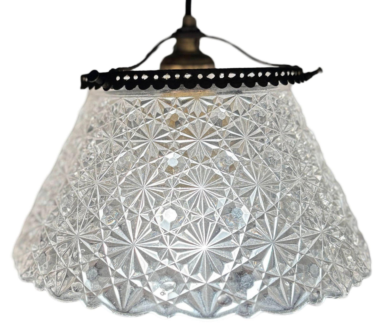 Victorian Daisy and Buttons Pressed Glass Light - 9 Available! - 2