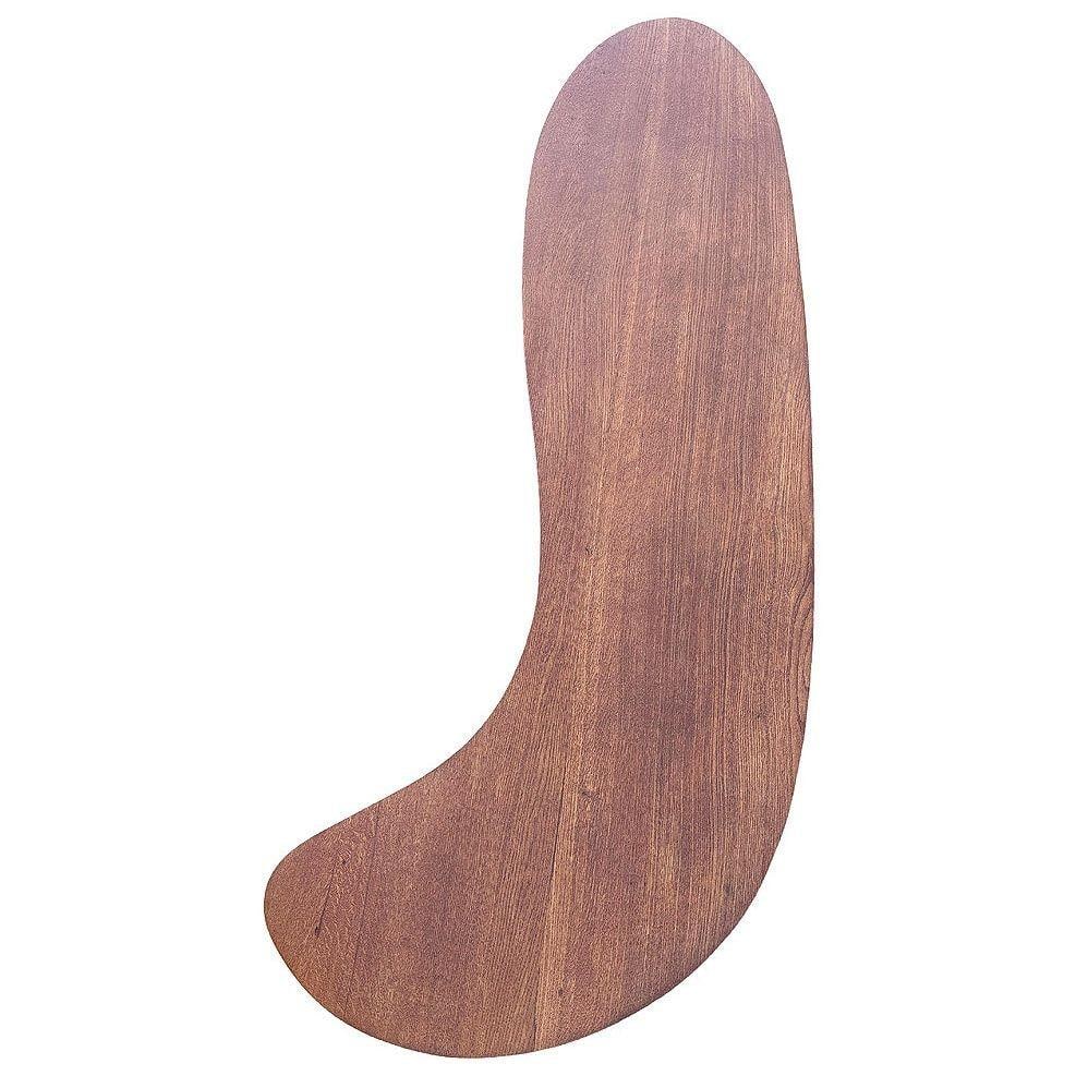 Restored Stacked Rattan Biomorphic Surfboard Coffee Table w/ Koa Wood Top - 3