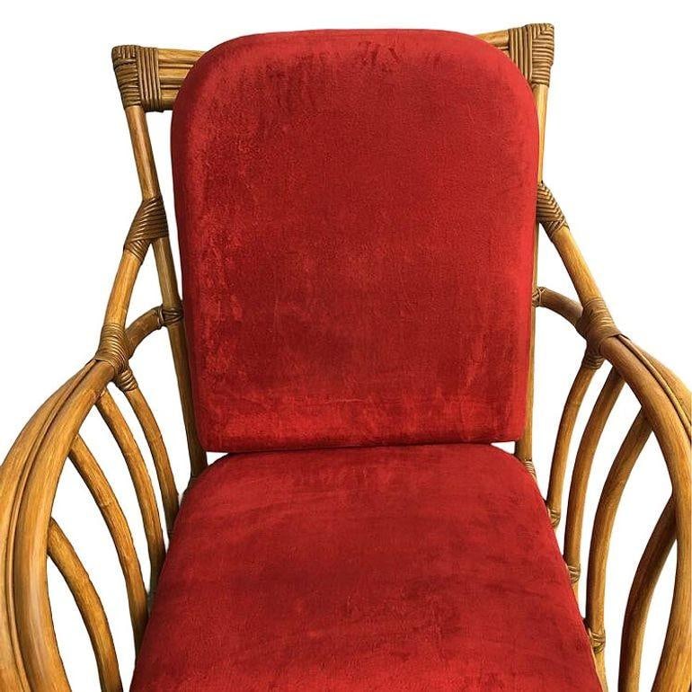 Rare Paul Frankl Styled Faux Rattan Outdoor/Patio Chaise Lounge Chair, Pair - 4