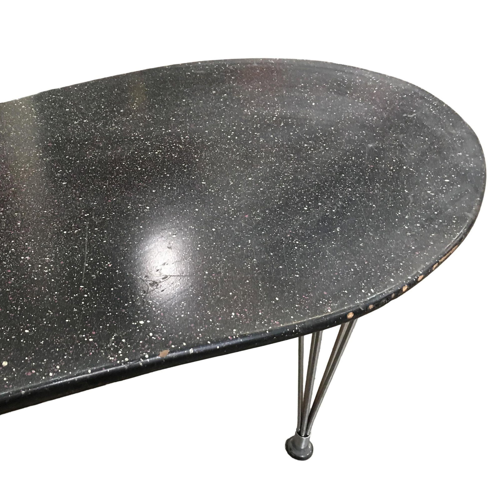 Large 67" Bespoke Mid-Century Biomorphic Coffee Table W/ Wire Spoke Legs - 2