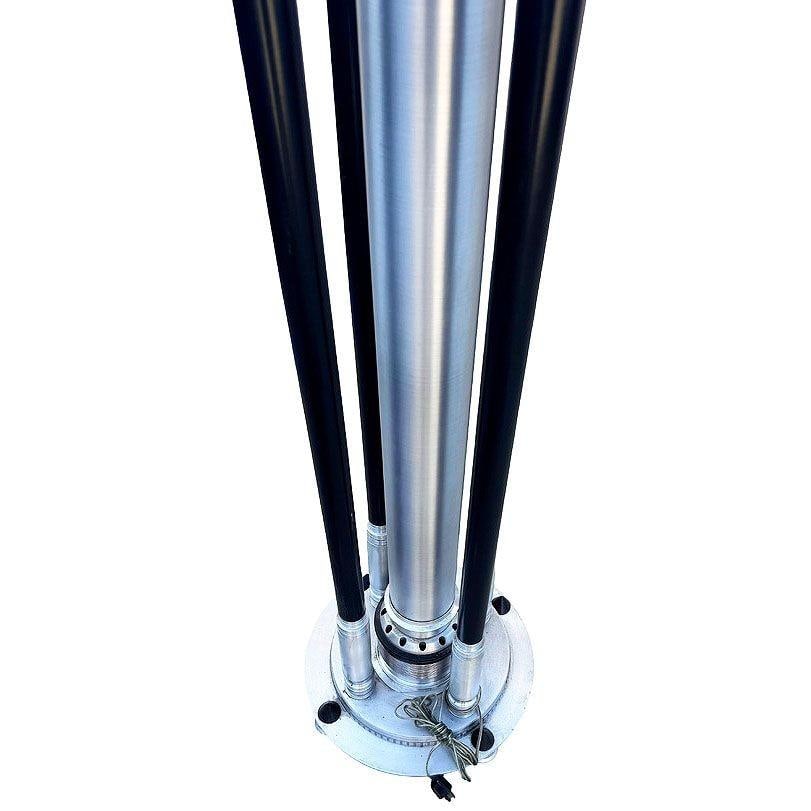 Large Machine Age Art Deco Revival Aluminum and Steel Floor Lamp, 1980 - 3